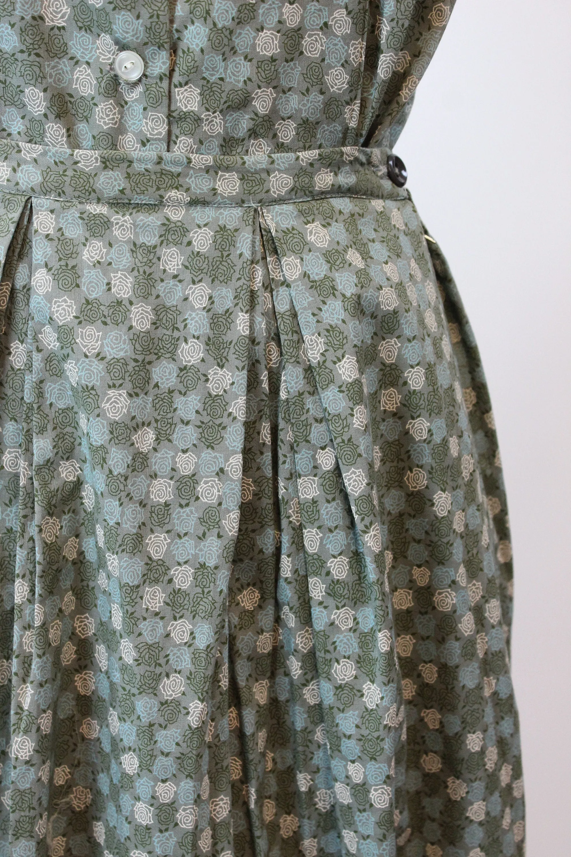 1950s ROSE PRINT novelty skirt and top SET medium | new spring summer