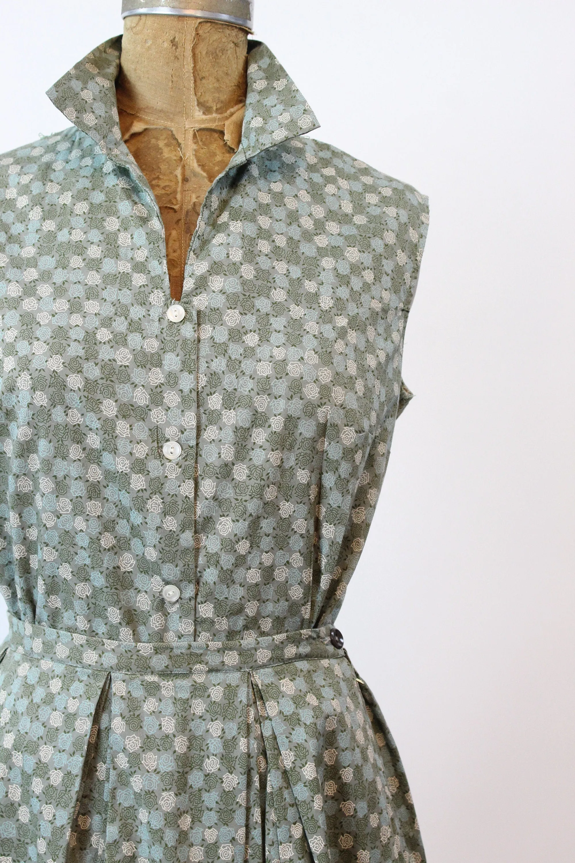 1950s ROSE PRINT novelty skirt and top SET medium | new spring summer