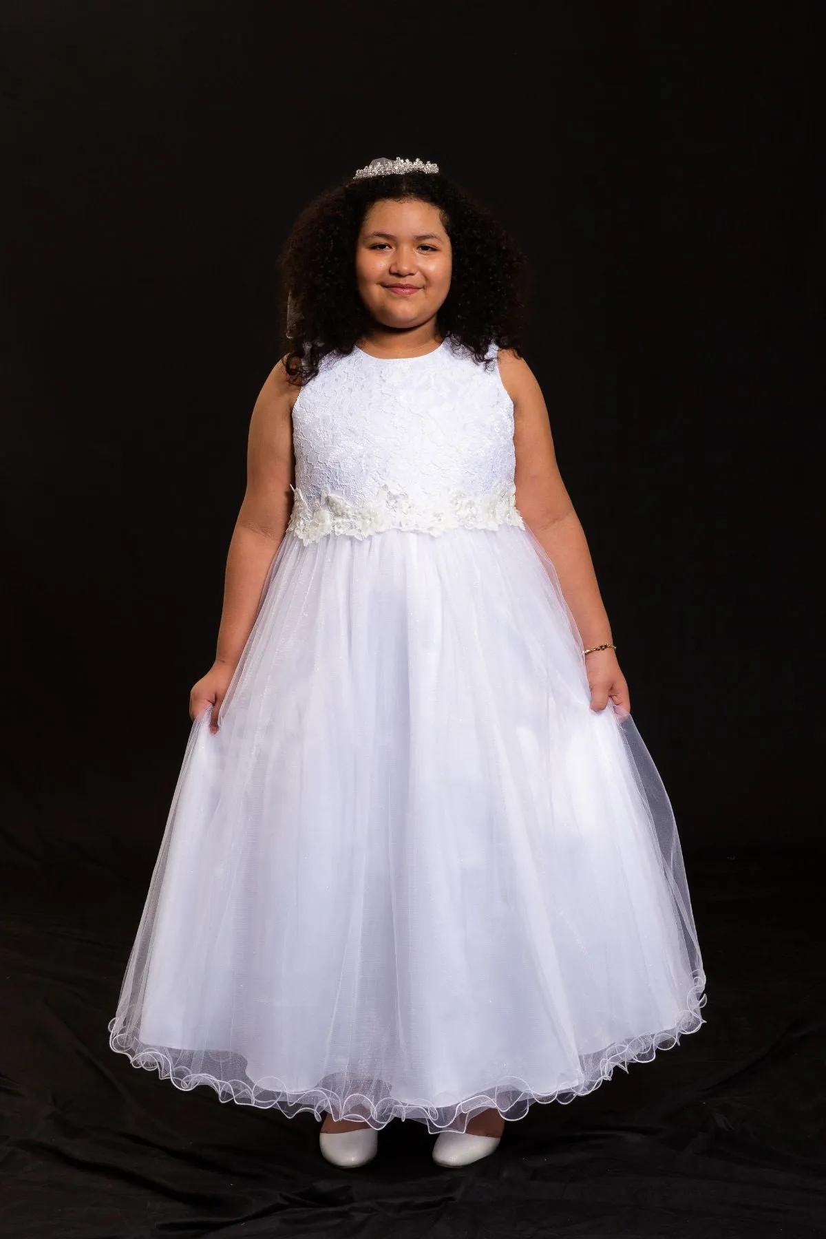 468 Lace Glitter Tulle Dress