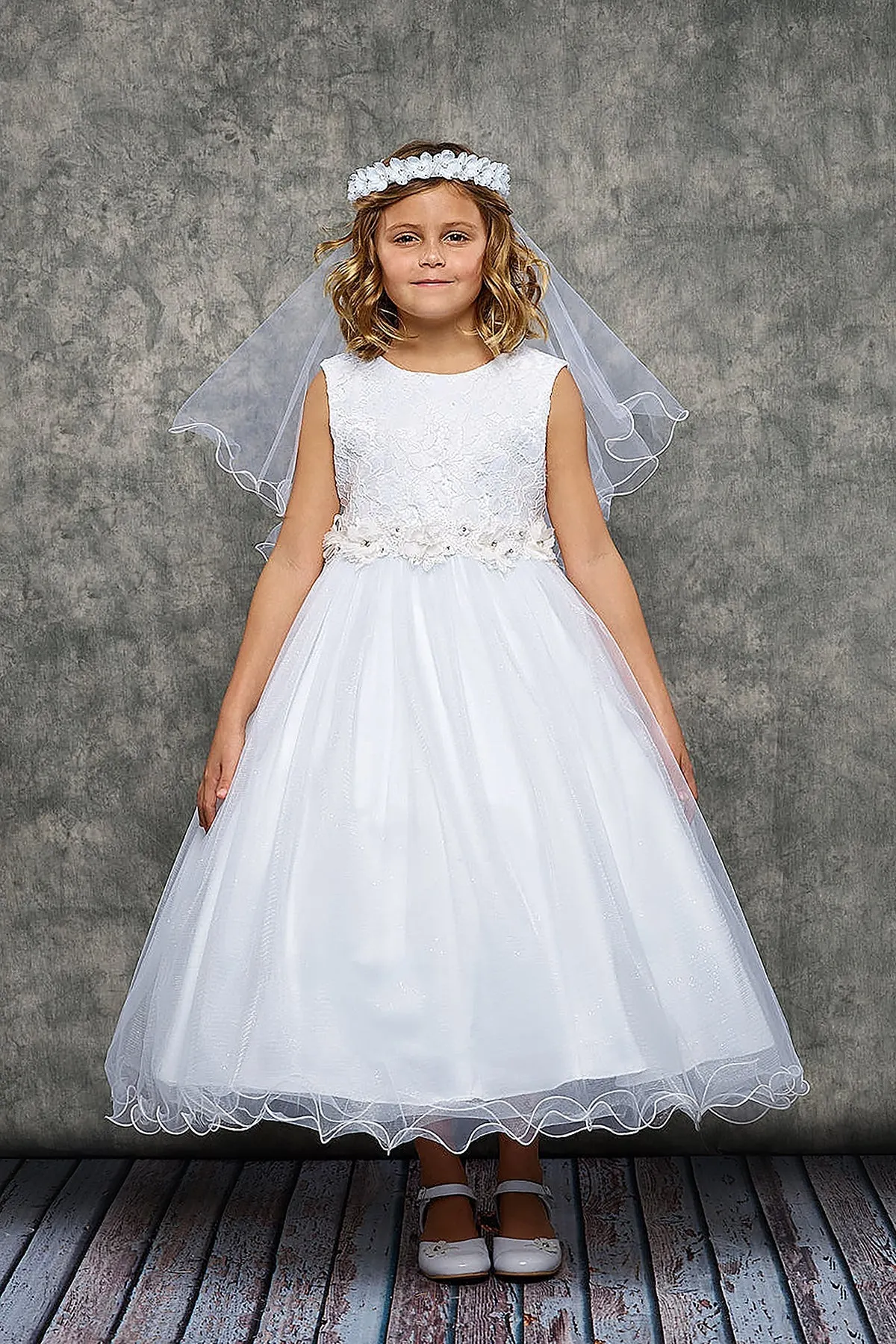468 Lace Glitter Tulle Dress