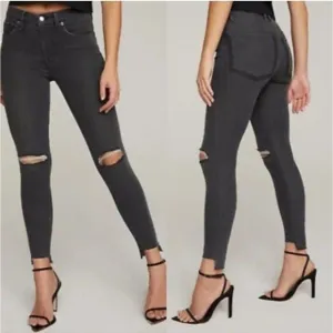 8/29 Good American Good Waist Shadow Pocket Ripped High Rise Skinny