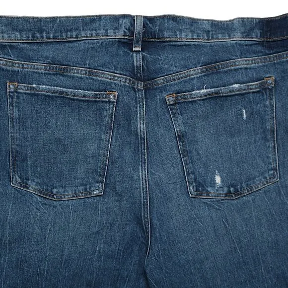Abercrombie &amp; Fitch High Rise Mom Jeans Distressed Medium Wash Plus Sze 24 Short