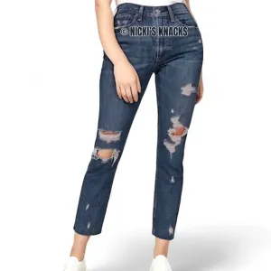 Abercrombie &amp; Fitch High Rise Mom Jeans Distressed Medium Wash Plus Sze 24 Short