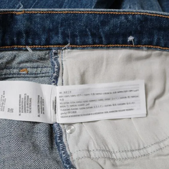 Abercrombie &amp; Fitch High Rise Mom Jeans Distressed Medium Wash Plus Sze 24 Short