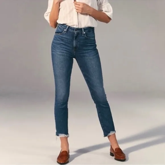 Abercrombie and Fitch Curve Love High Rise Ankle Flare Jeans