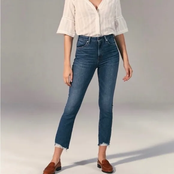 Abercrombie and Fitch Curve Love High Rise Ankle Flare Jeans