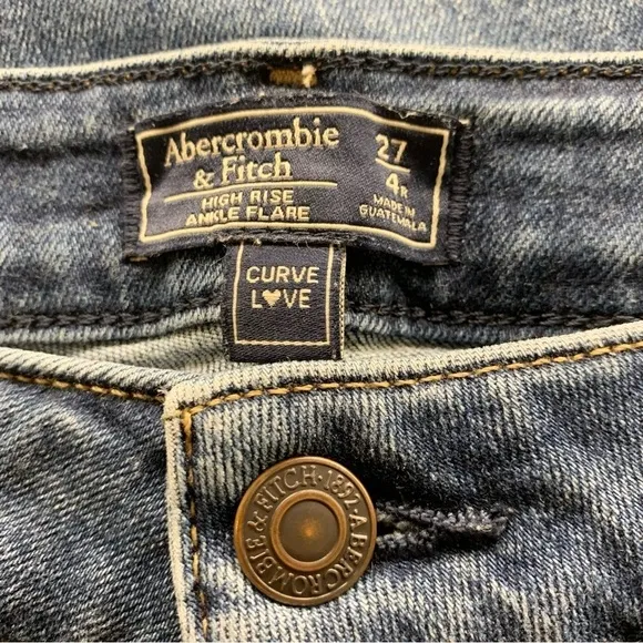 Abercrombie and Fitch Curve Love High Rise Ankle Flare Jeans
