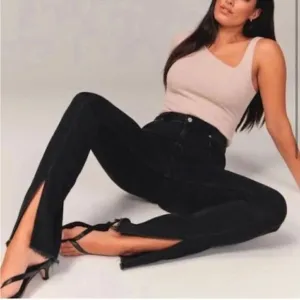 Abercrombie high waist split front jeans