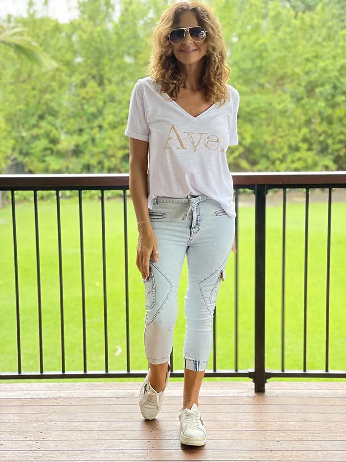 Acid Wash Jogger Jeans
