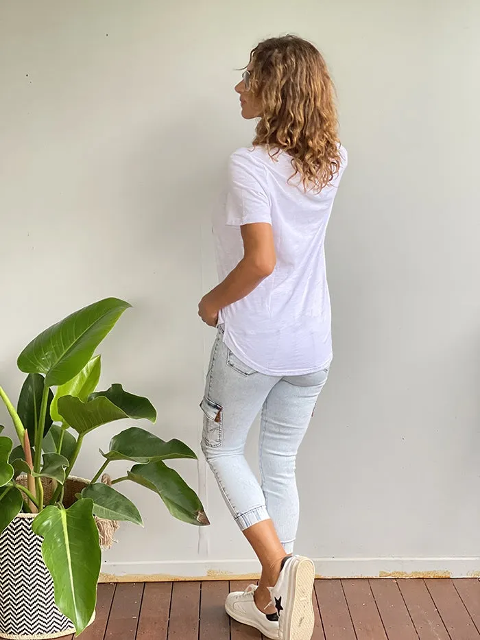 Acid Wash Jogger Jeans
