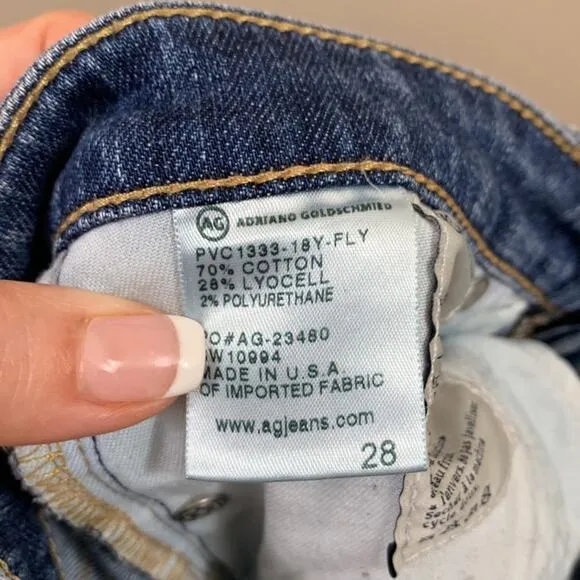 AG Adriano Goldschmied The Stilt Roll-Up Cigarette Skinny Distressed Jeans