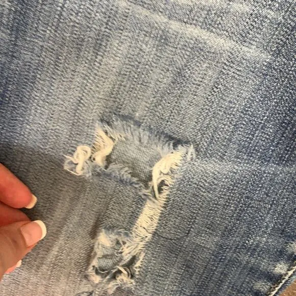 AG Adriano Goldschmied The Stilt Roll-Up Cigarette Skinny Distressed Jeans