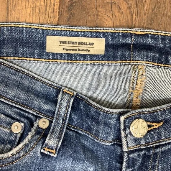 AG Adriano Goldschmied The Stilt Roll-Up Cigarette Skinny Distressed Jeans