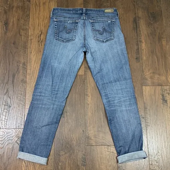 AG Adriano Goldschmied The Stilt Roll-Up Cigarette Skinny Distressed Jeans