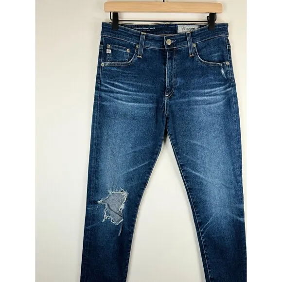 AG Adriano Goldschmied Womens Jeans Farrah Skinny Ankle Denim Distressed 29R