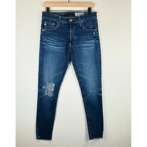 AG Adriano Goldschmied Womens Jeans Farrah Skinny Ankle Denim Distressed 29R