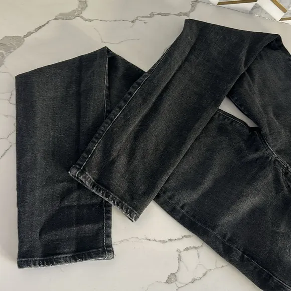 AGOLDE Black Distressed Pinch Waist Skinny High Rise Stretch Jeans size 27