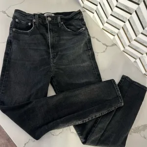 AGOLDE Black Distressed Pinch Waist Skinny High Rise Stretch Jeans size 27