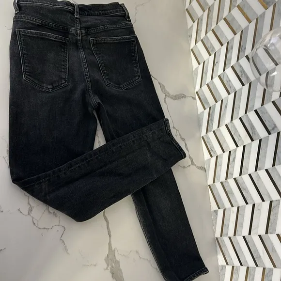 AGOLDE Black Distressed Pinch Waist Skinny High Rise Stretch Jeans size 27
