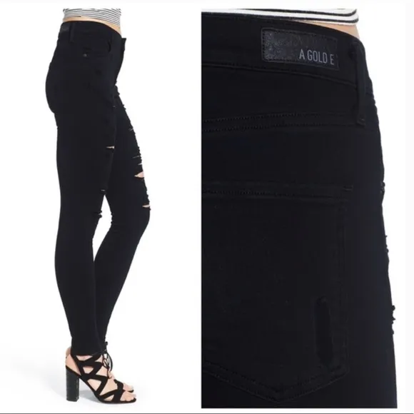 AGOLDE Moonstruck Sophie High Rise Skinny Black Jeans size 30