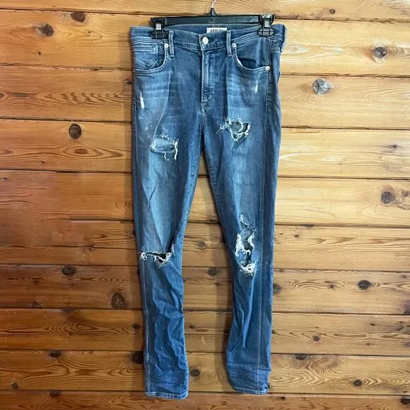 AGOLDE Sophie High Rise Skinny Jeans Size 27 Cannes Distressed Denim