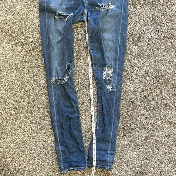 AGOLDE Sophie High Rise Skinny Jeans Size 27 Cannes Distressed Denim