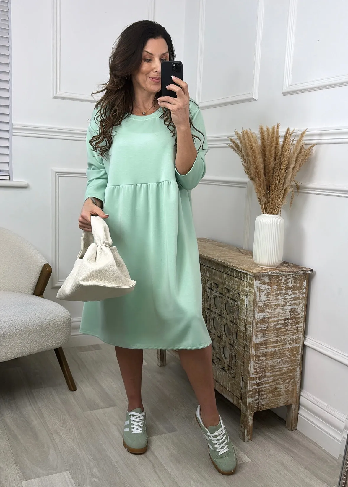 Ailbhe Green Smock Sweatshirt Dress