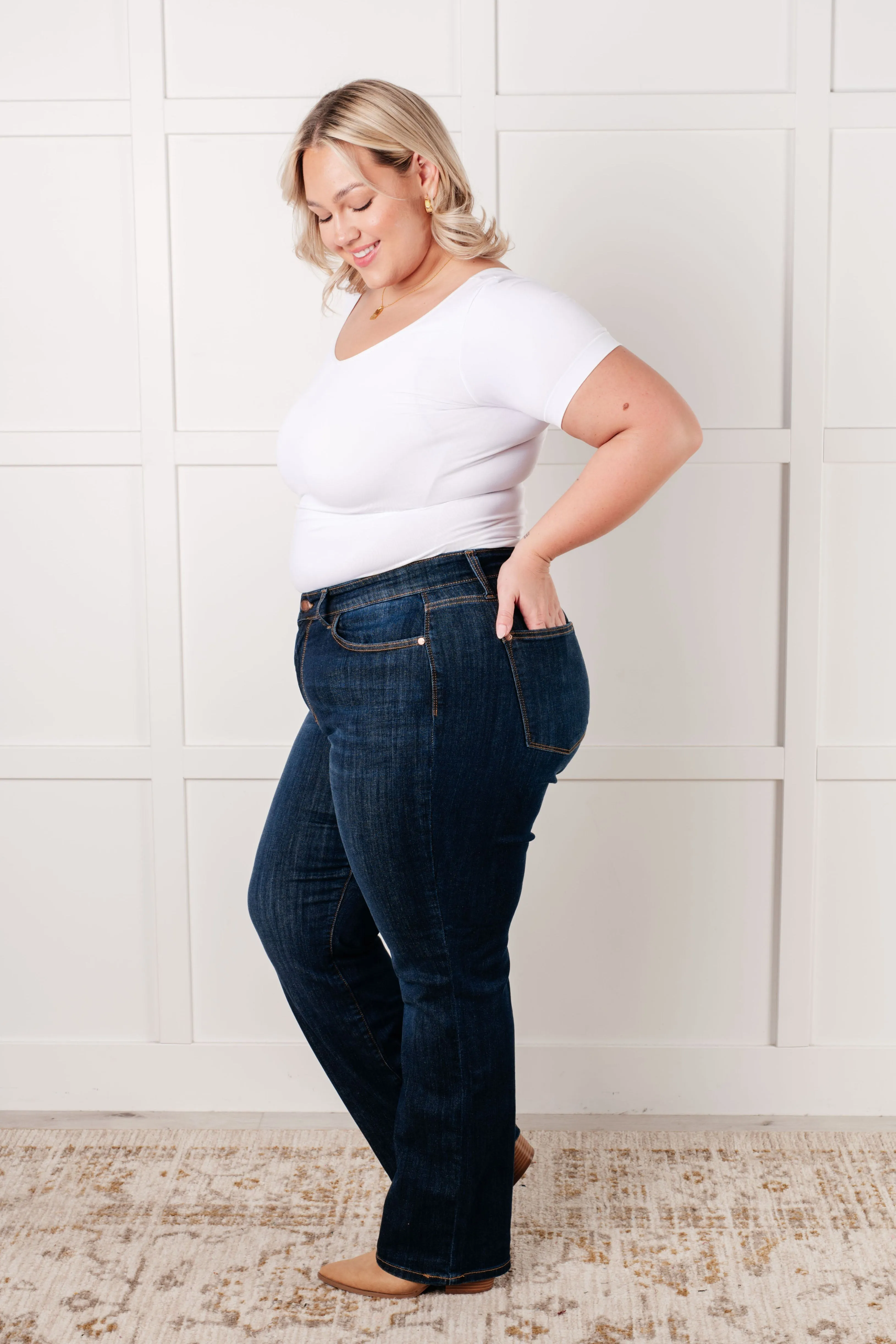 Alaina Judy Blue High Rise Classic Straight Jeans