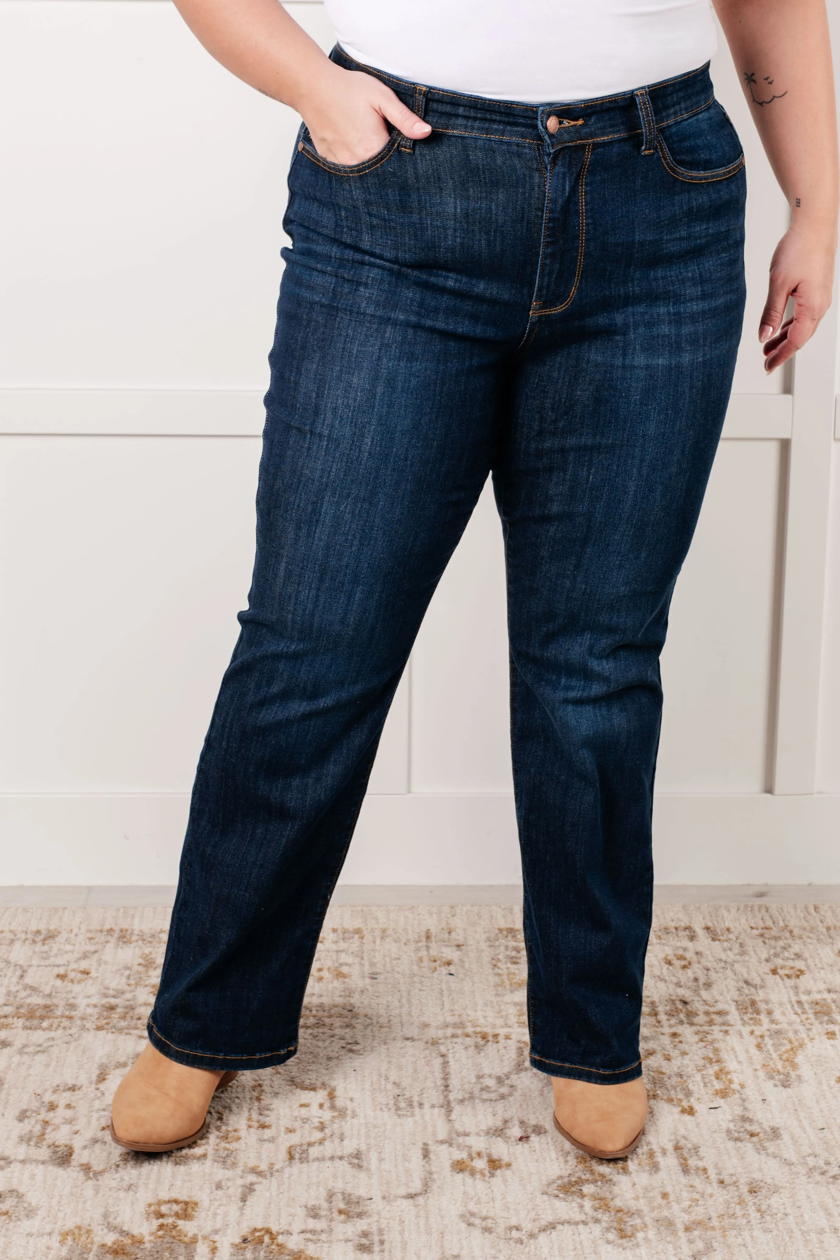 Alaina Judy Blue High Rise Classic Straight Jeans