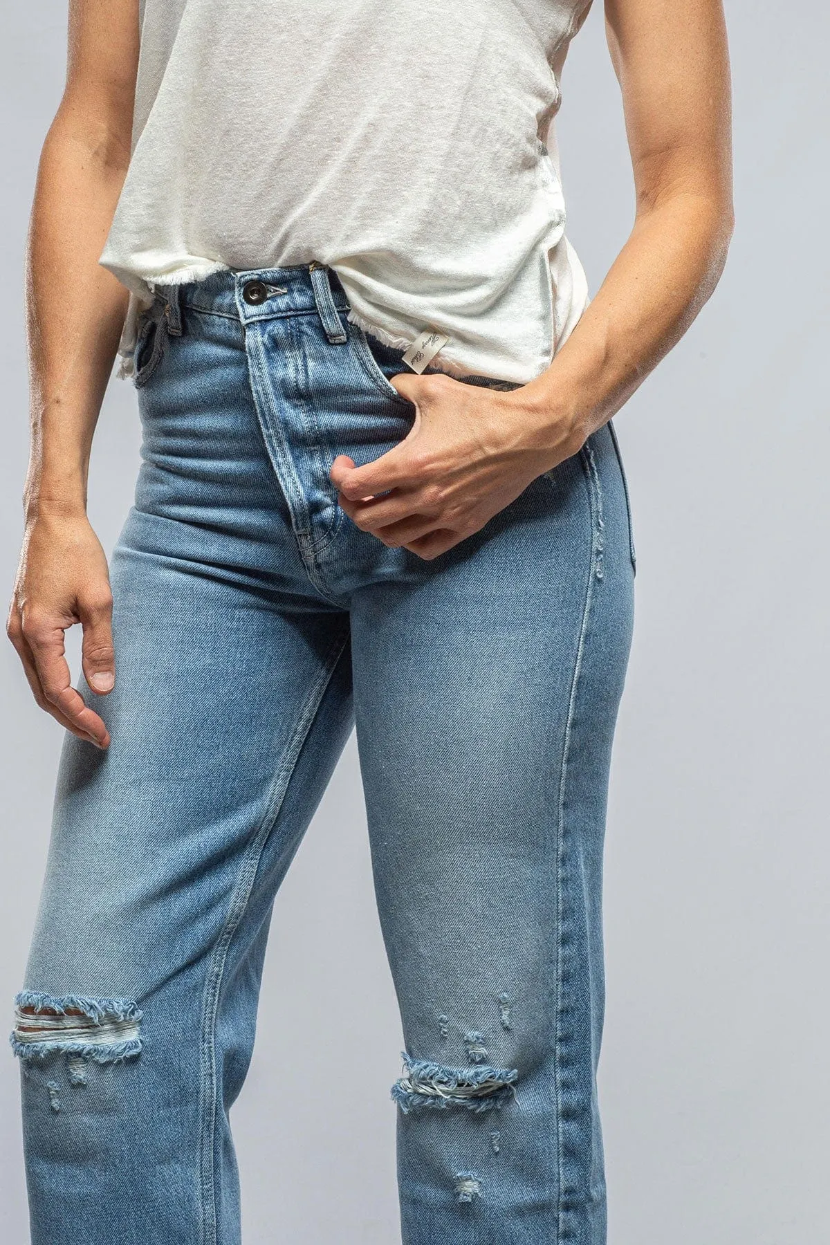 Alessandra Ripped Denim in Glacier