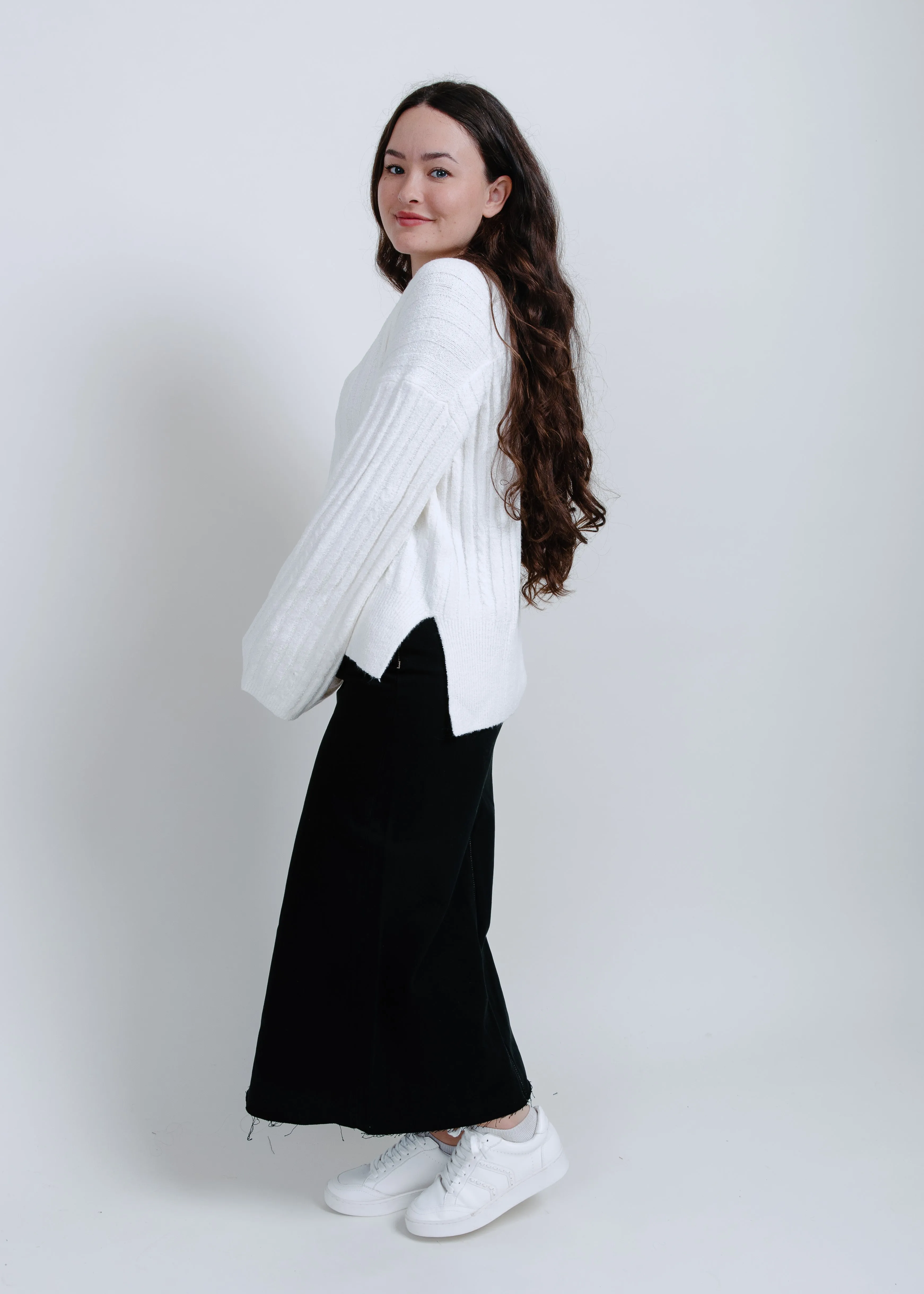 Alice High Rise Midi Skirt - Noir