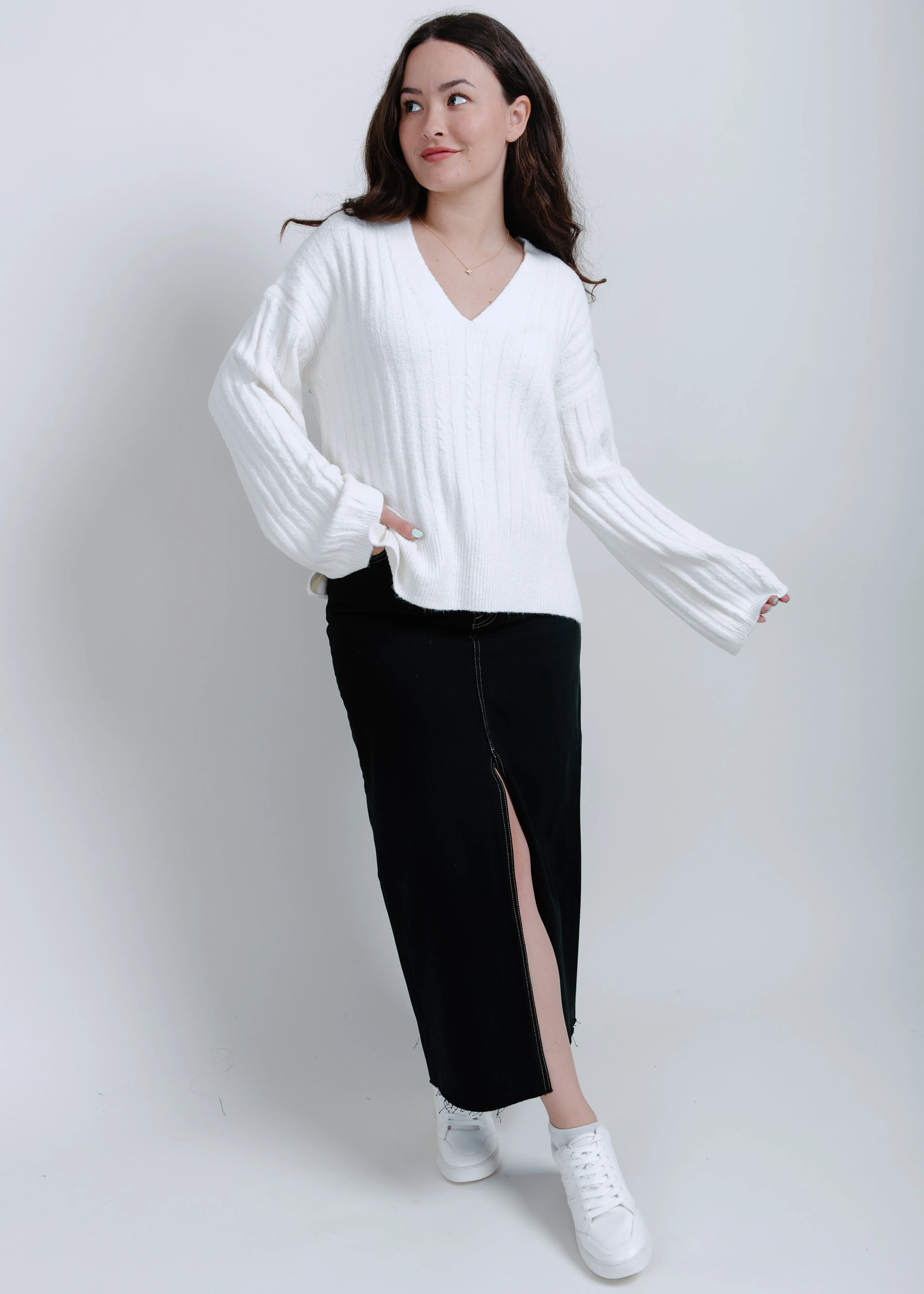 Alice High Rise Midi Skirt - Noir