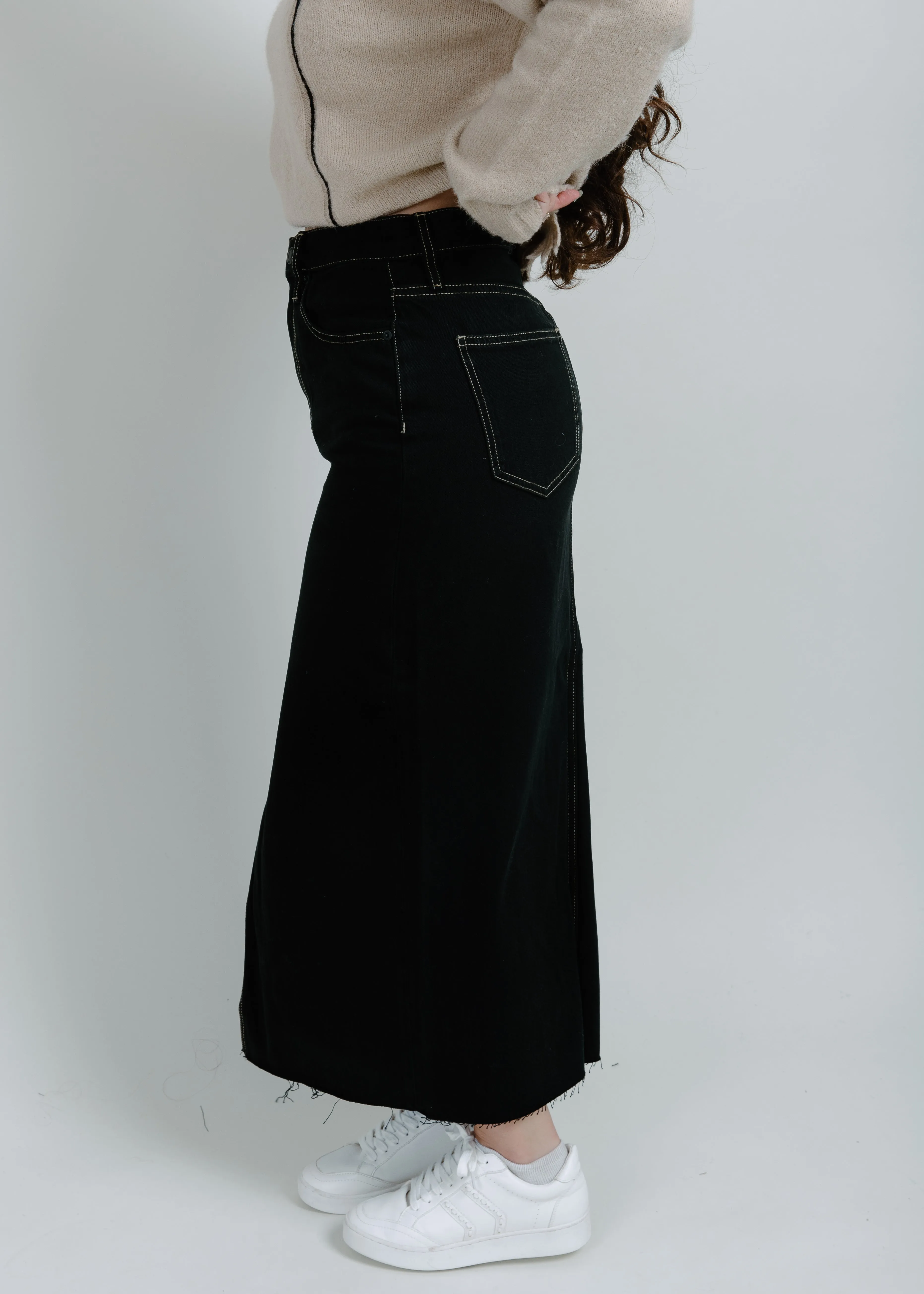 Alice High Rise Midi Skirt - Noir