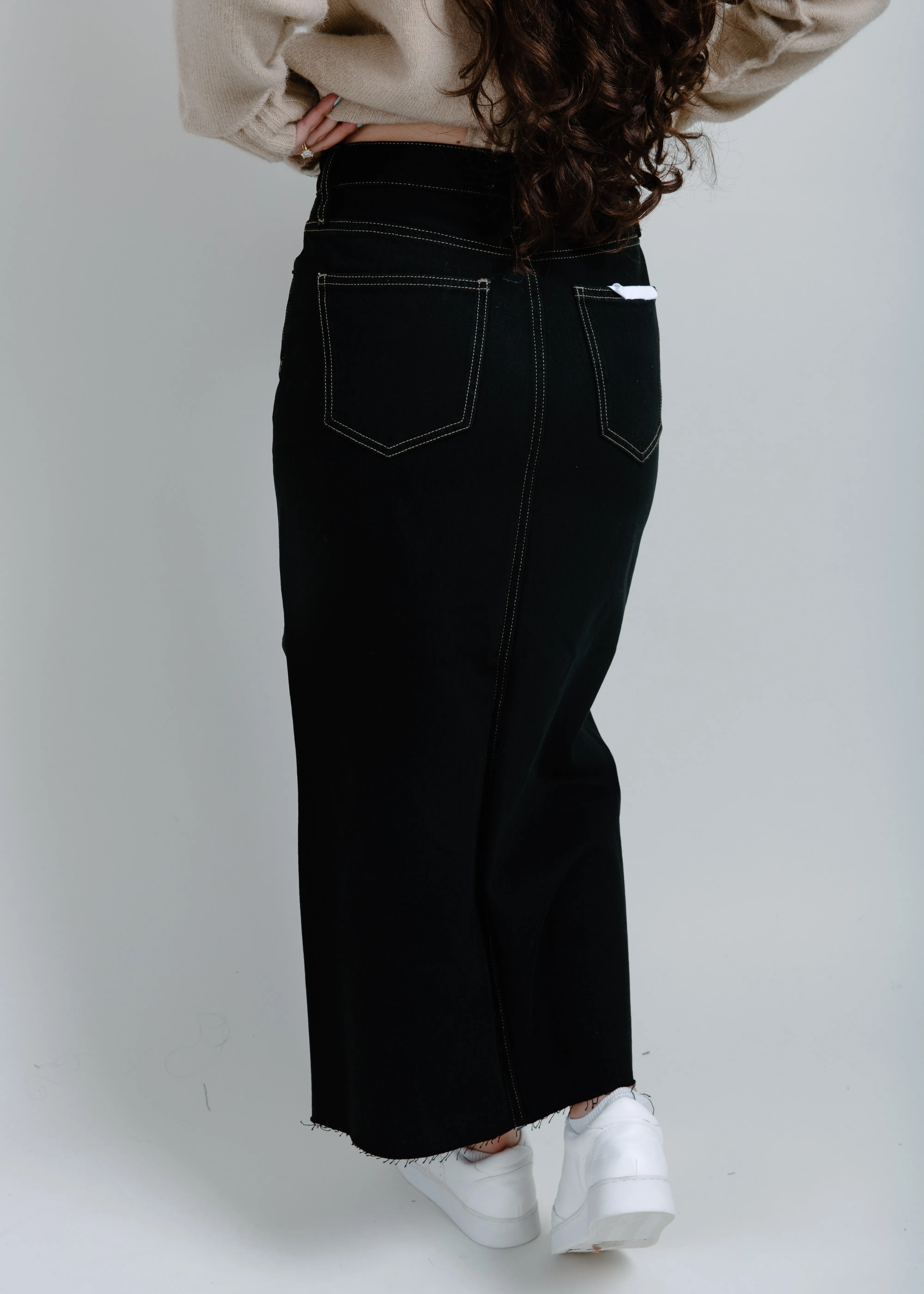 Alice High Rise Midi Skirt - Noir
