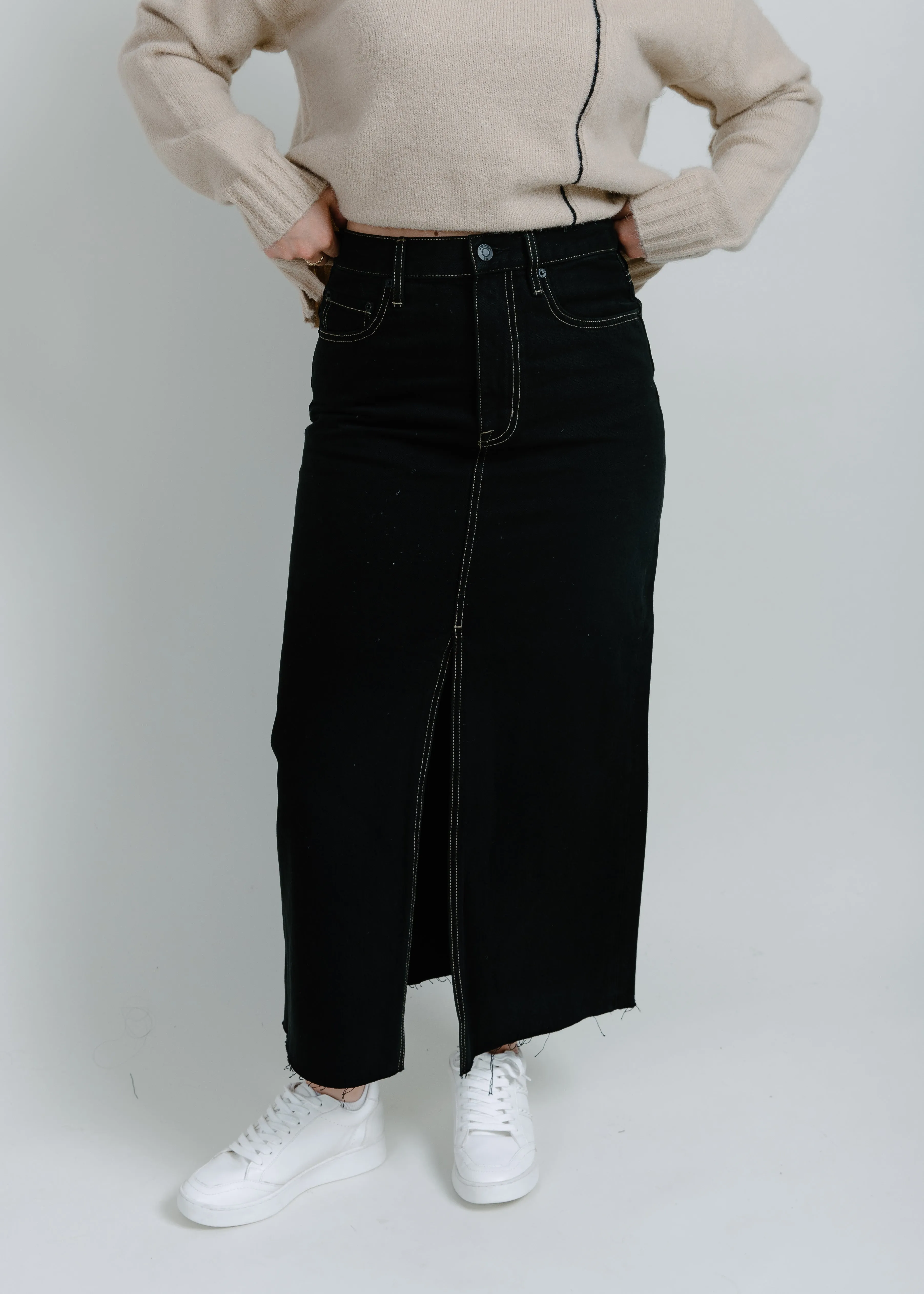 Alice High Rise Midi Skirt - Noir