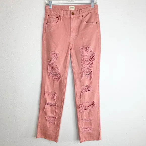 Alice   Olivia Pink Genevive Distressed Jeans 25