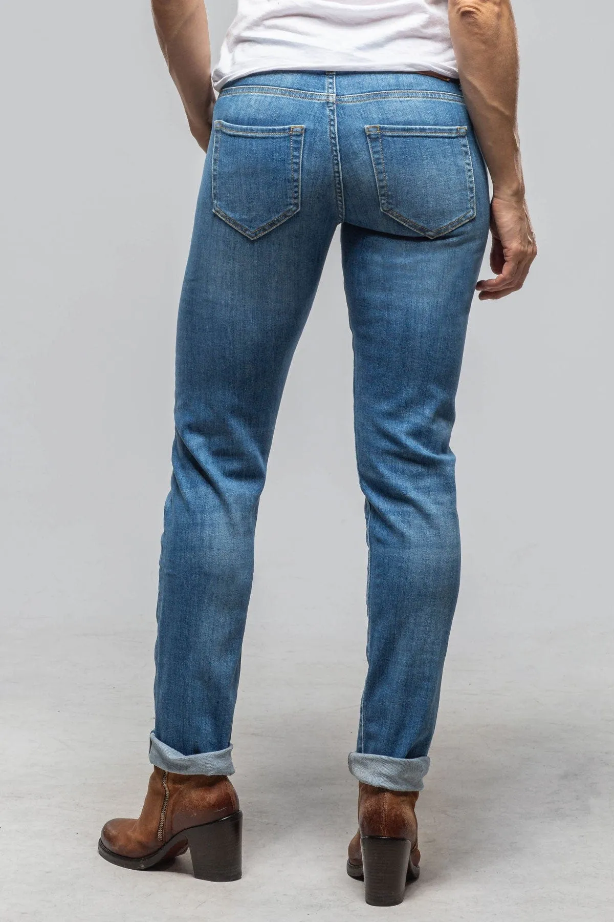 Alma Selvedge Denim Retro Straight Leg In Ripped & Repaired Mid Light Blue