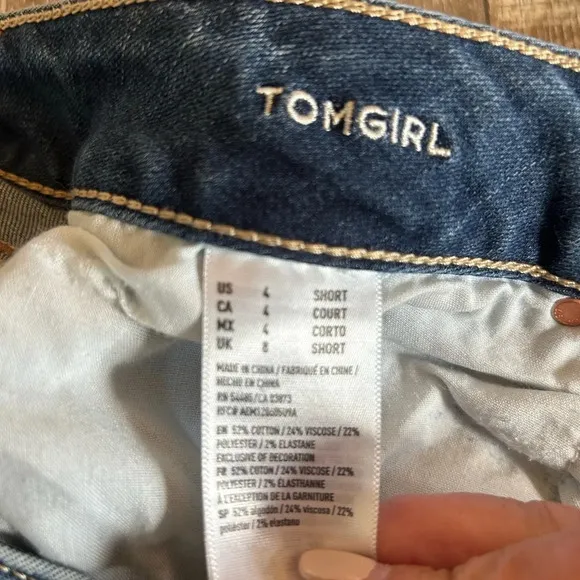American Eagle Tomgirl Jeans Women’s Size 4 Distressed Button Fly