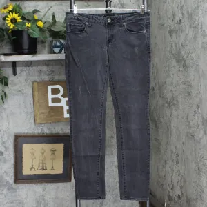 American Eagle Womens Stretch Skinny Distressed Jeans Washed Black 6