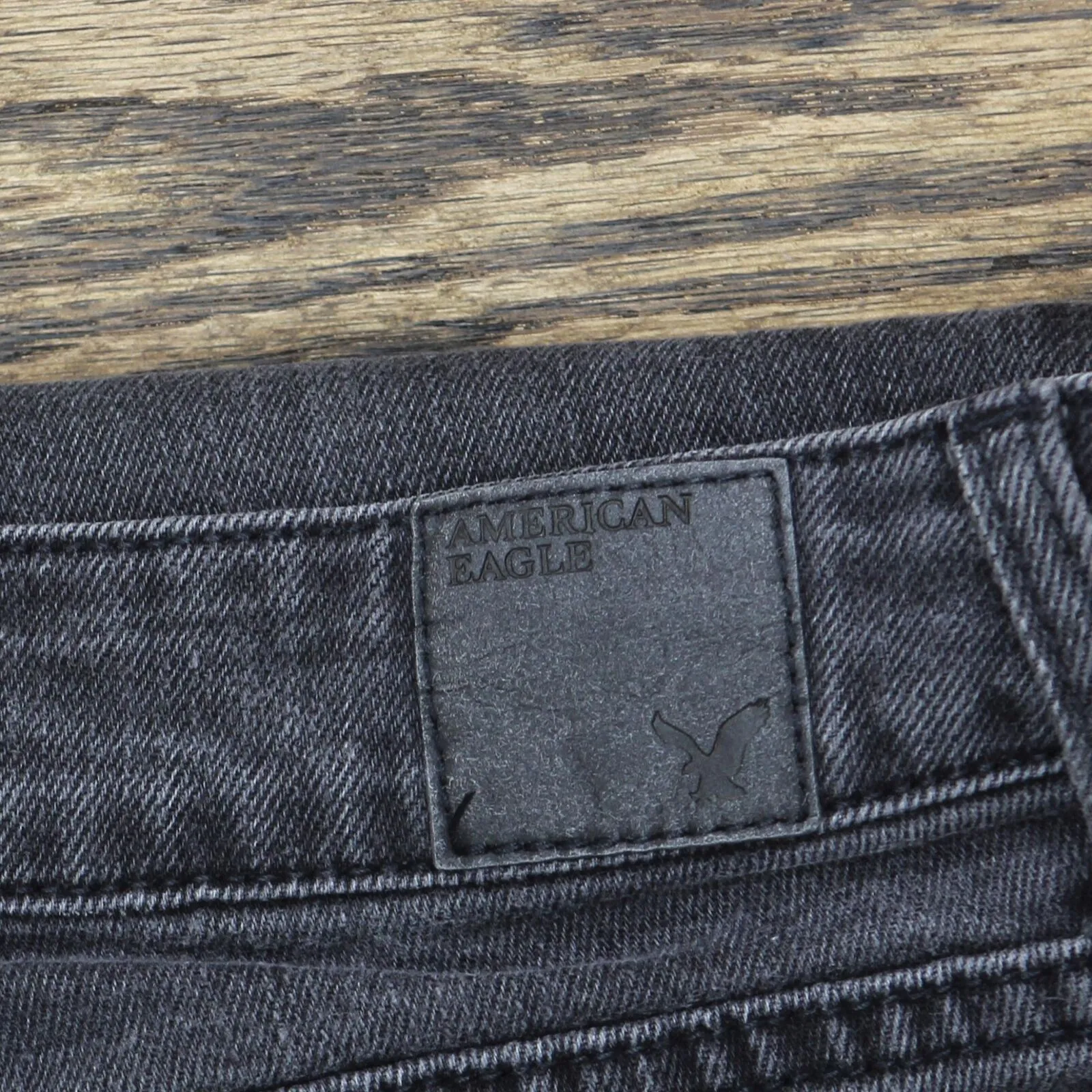 American Eagle Womens Stretch Skinny Distressed Jeans Washed Black 6