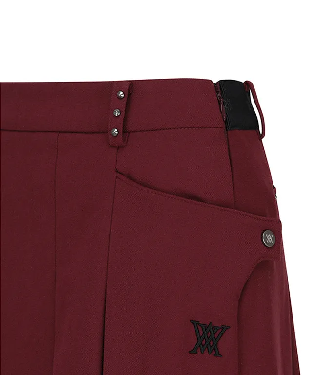 ANEW Golf: Women's Pocket Point Pleats SQ - Wine