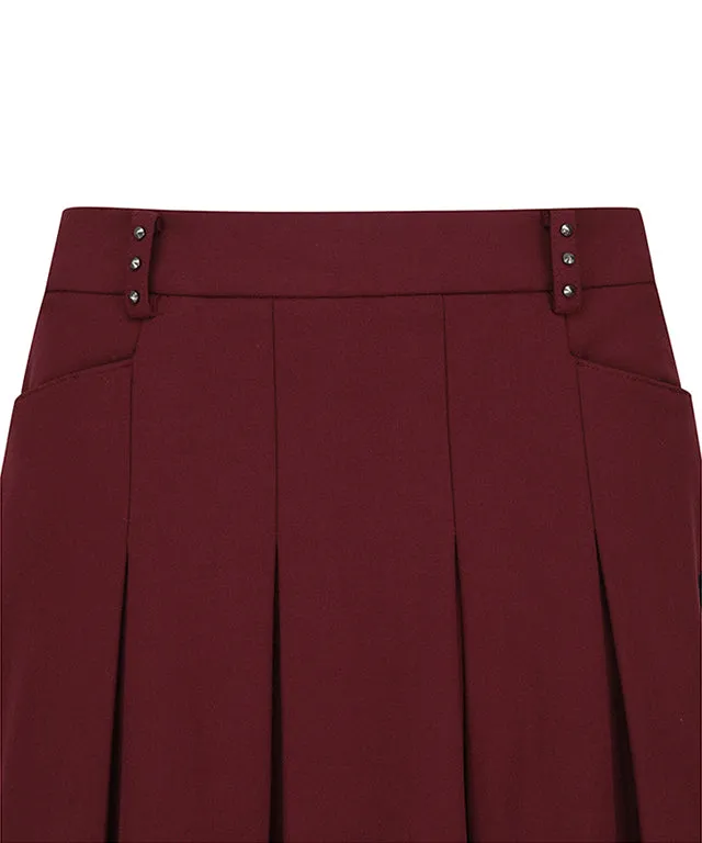 ANEW Golf: Women's Pocket Point Pleats SQ - Wine