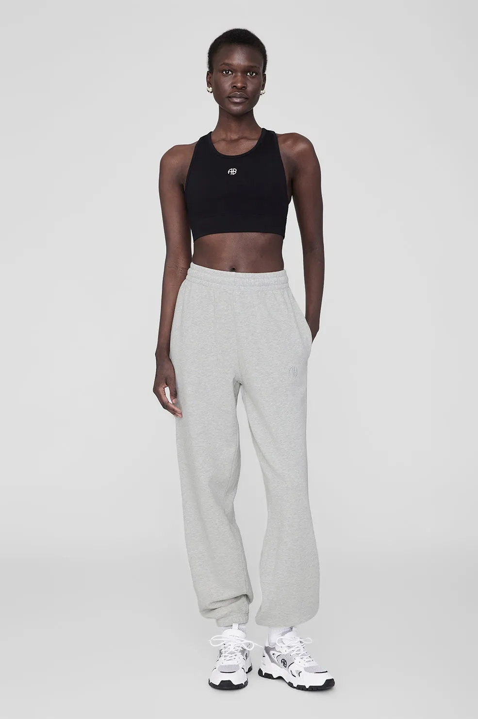 Anine Bing Karter Jogger Sweatpant in Grey