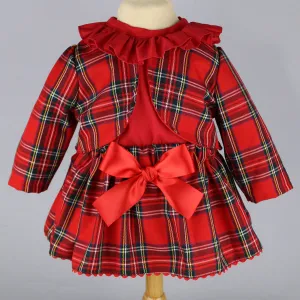 Baby Girl Tartan Outfit- 3 Piece - Red