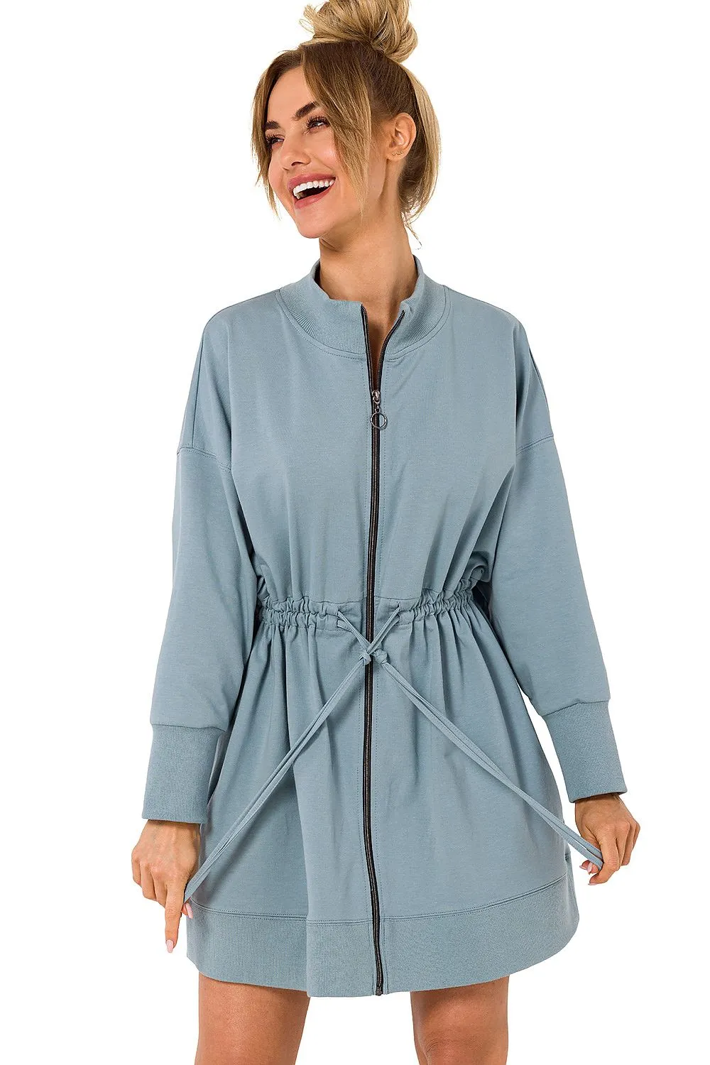 Back-Laced Tunic Dress مع Pockets