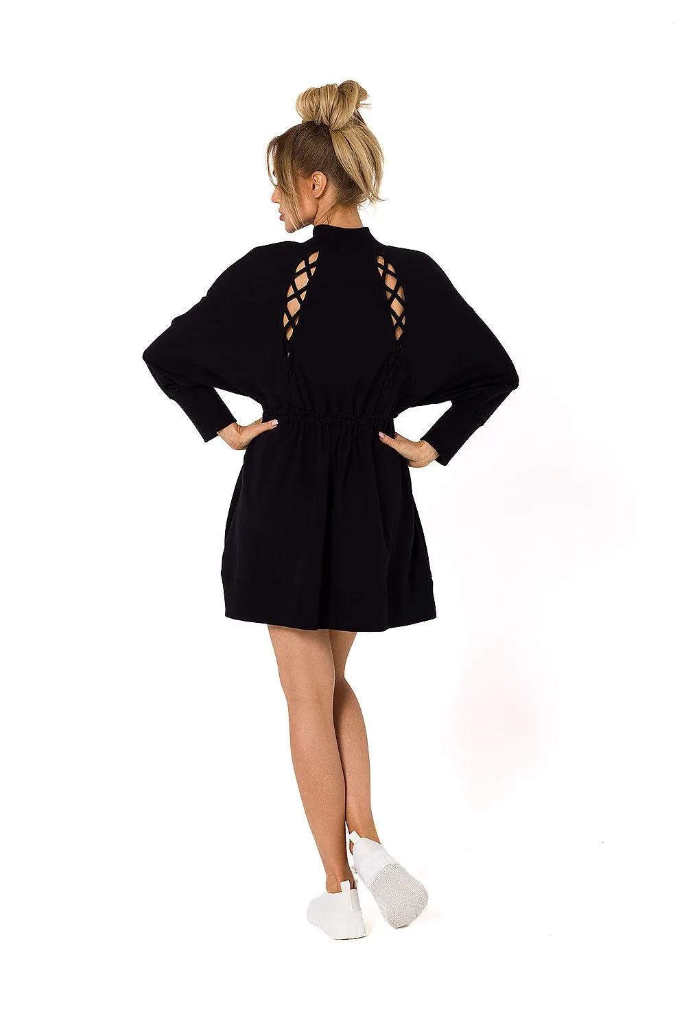 Back-Laced Tunic Dress مع Pockets