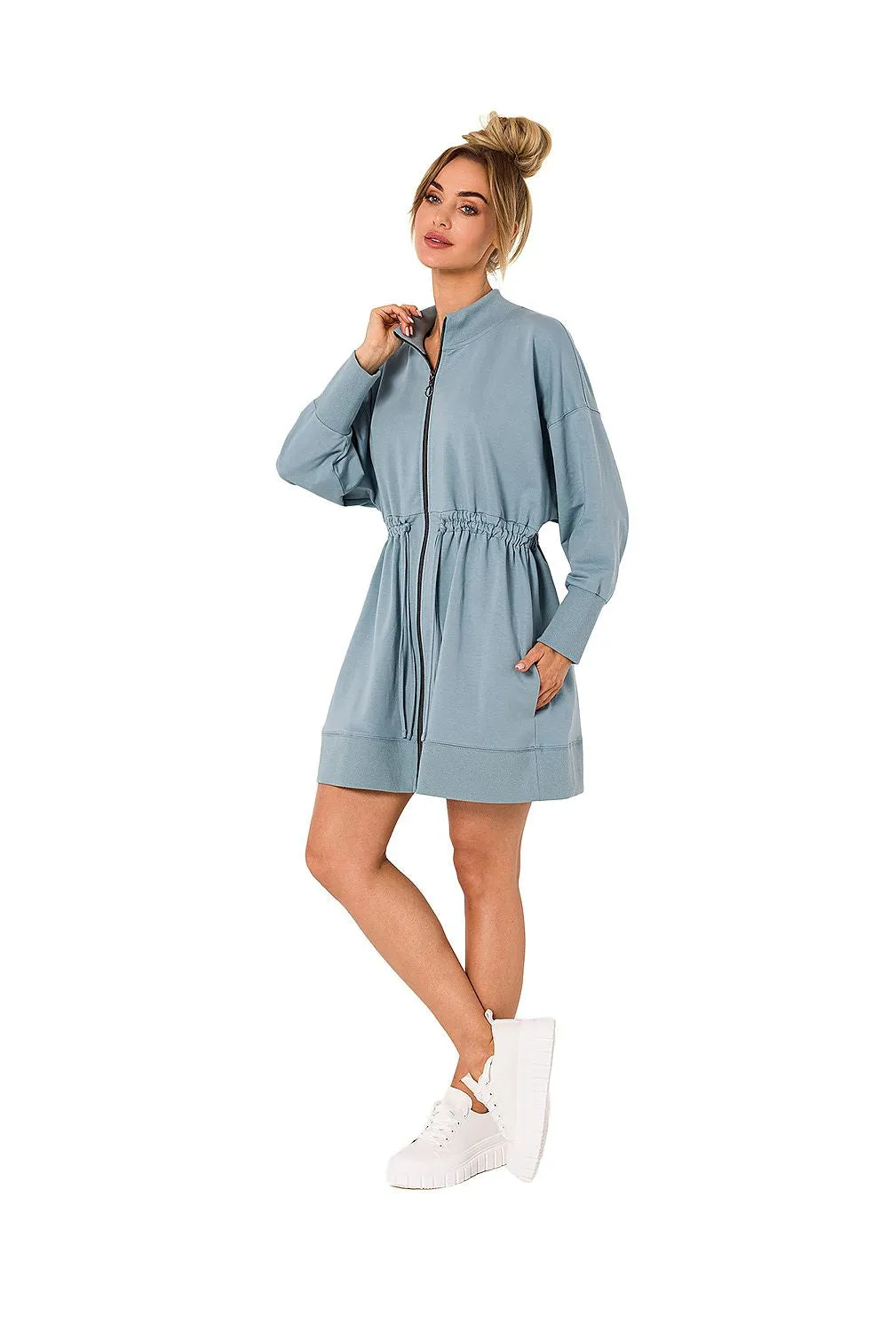 Back-Laced Tunic Dress مع Pockets