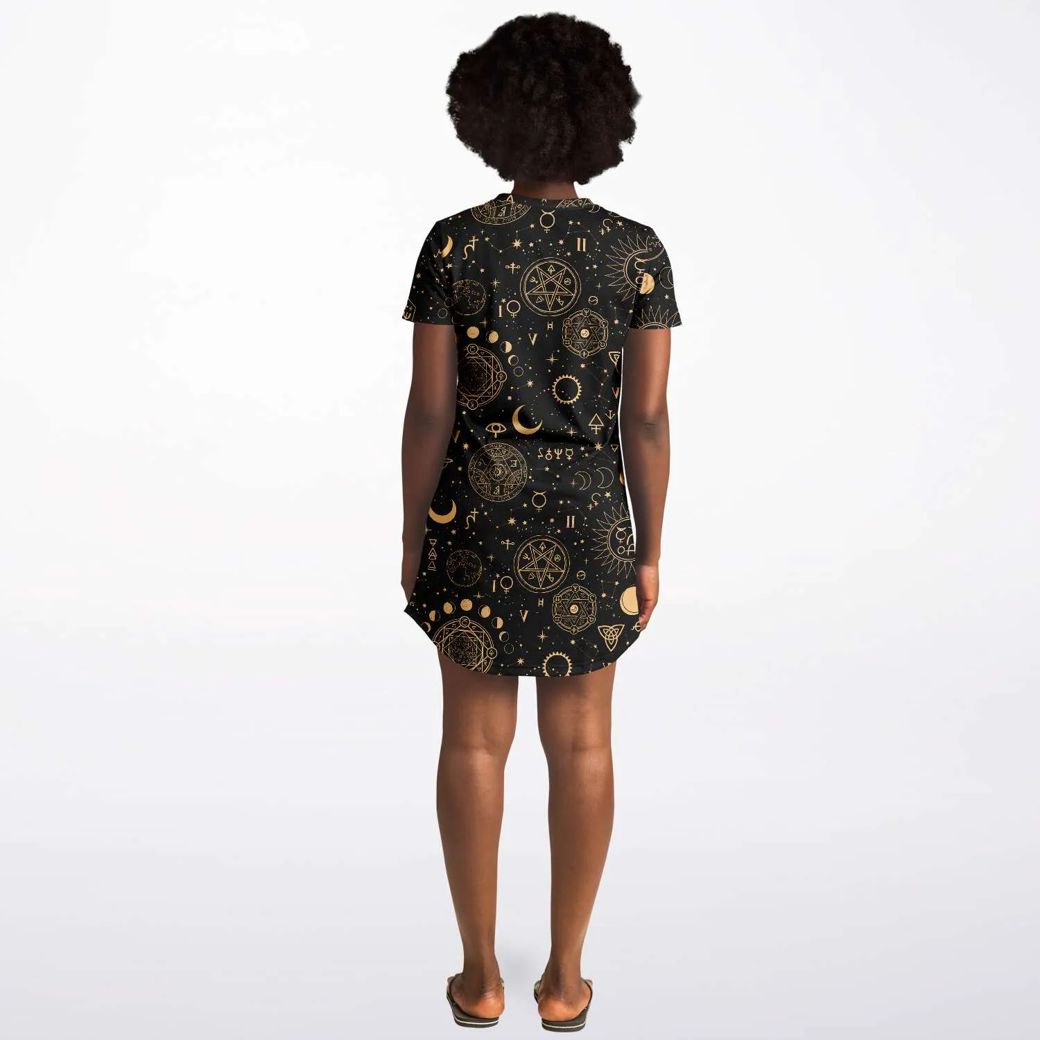 Black And Sand Celestial Tshirt Dress