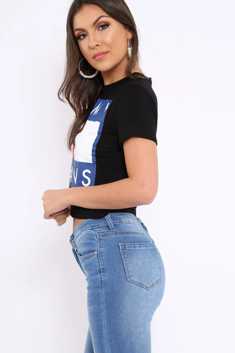 Black In My Jeans Crew Neck Top - Tura