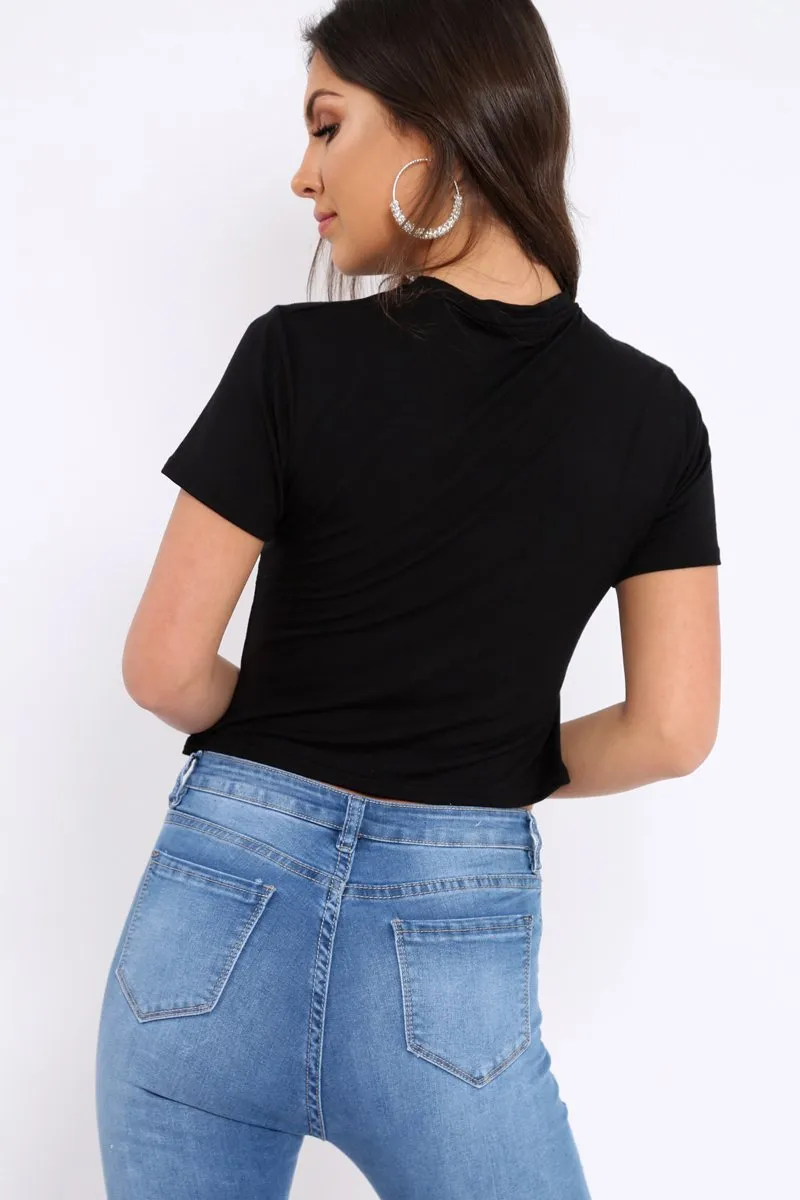Black In My Jeans Crew Neck Top - Tura